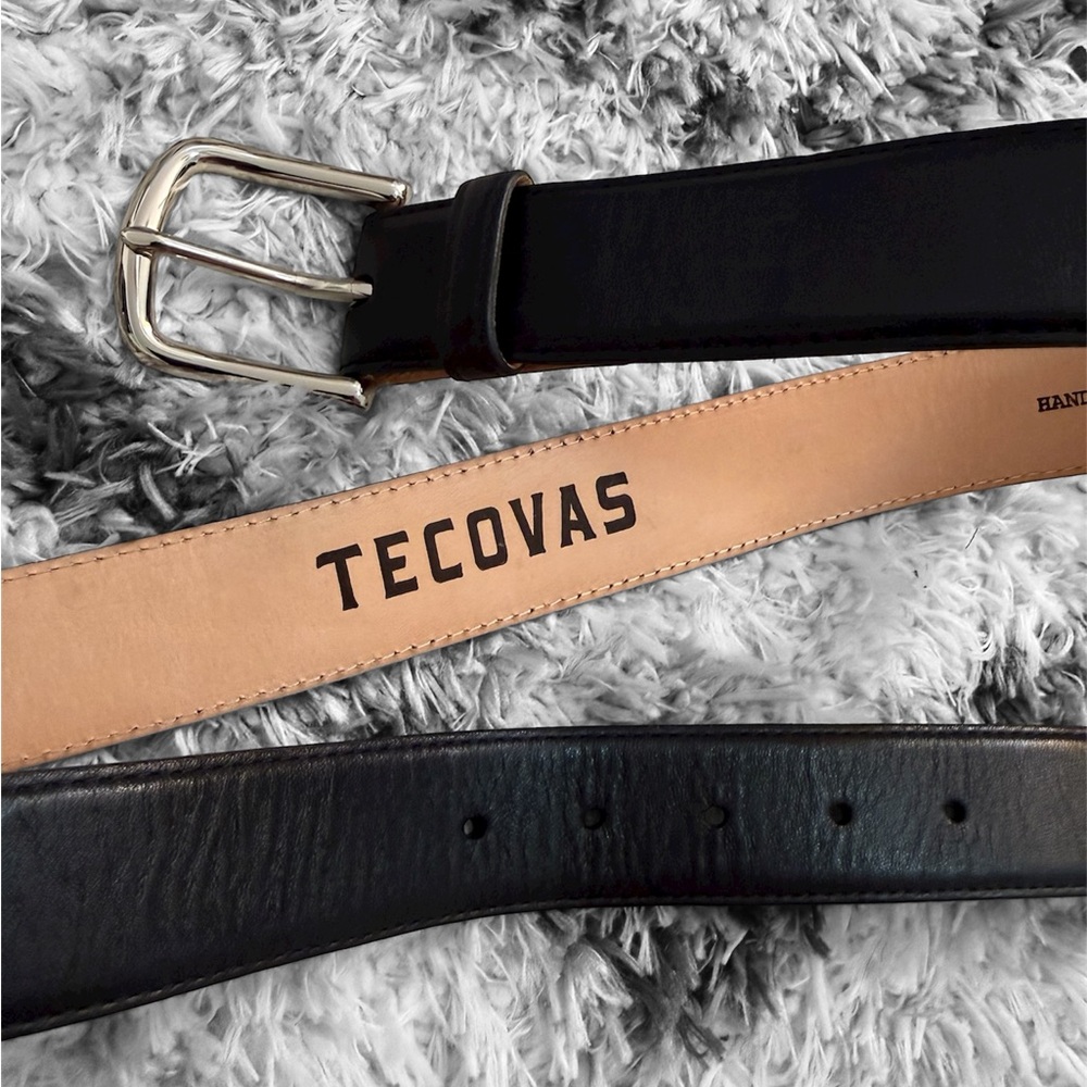 New Tecovas Black and Tan Leather Men's Belt